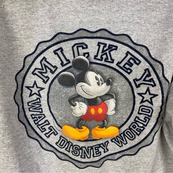 Vintage Disney Mickey Mouse Full Zip Up Jacket Grey Walt Disney World - Picture 2 of 4